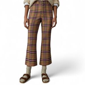 Avec Les Filles Multicolor Plaid Cropped Kick Flare Pants - Size 6